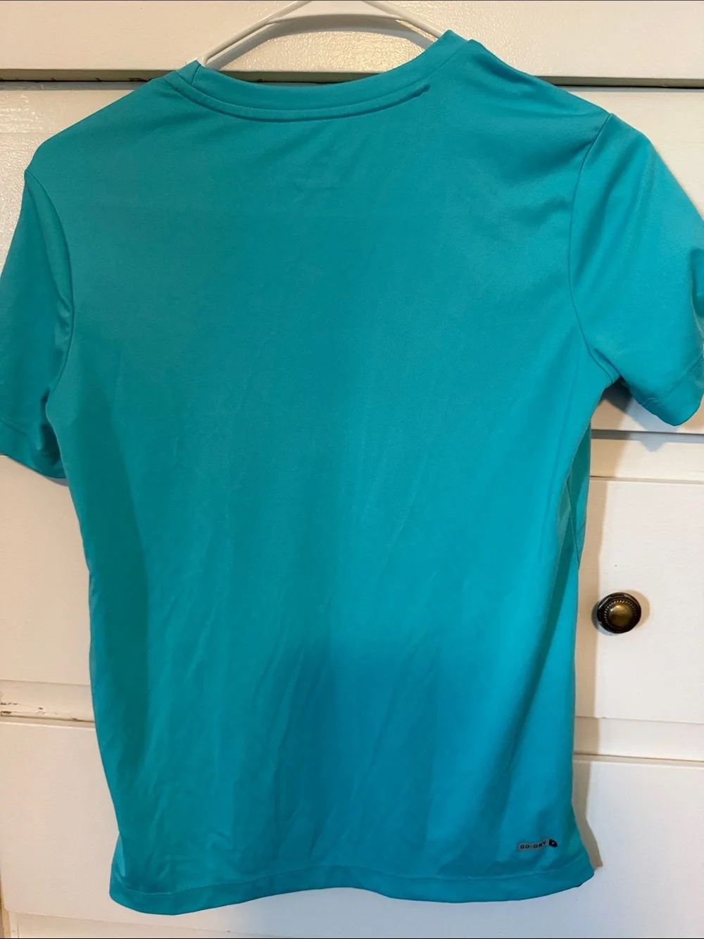 Old Navy Teal Short-Sleeve Graphic Tee with Neon Yellow Print size 10/12